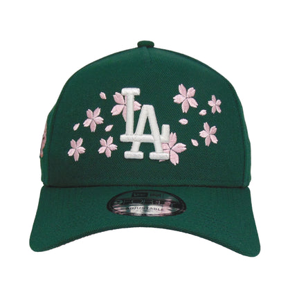 Los Angeles Dodgers 9FORTY AF New Era Cap Tokyo Series DK GRN Floral dark green Front View