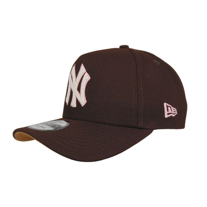 New York Yankees JF Custom 9FORTY New Era Cap Brown Chainstitch brown Side View