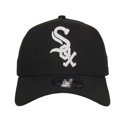 Chicago White Sox Custom 9FORTY AF New Era Cap black chainstitch black Front View
