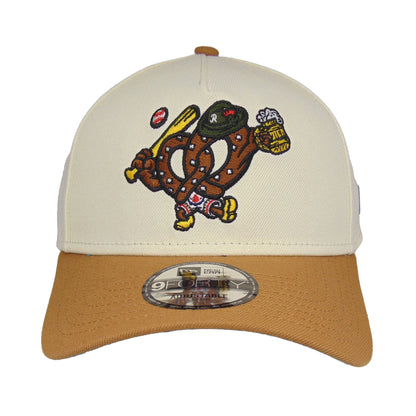 Reading Fightin Phils Custom 9FORTY AF New Era Cap Oktoberfest chrome
brown Front View