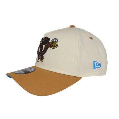 Reading Fightin Phils Custom 9FORTY AF New Era Cap Oktoberfest chrome
brown Side View