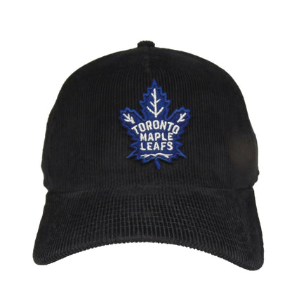 Toronto Maple Leafs custom New Era 9FORTY AF Snapback Cap Black Corduroy black Front View