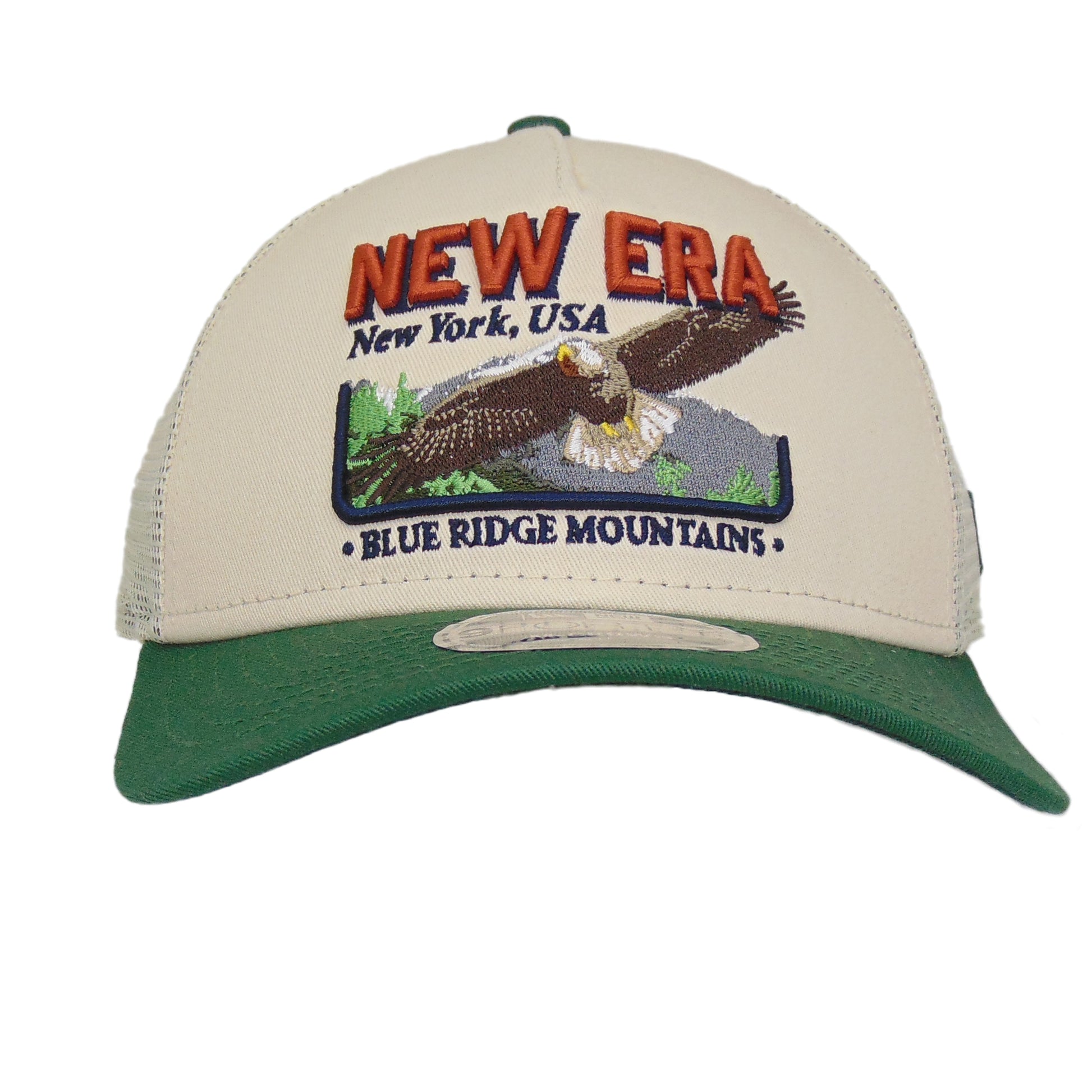 New Era 9FORTY M-Crown Graphic Eagle Trucker Cap Stone Green