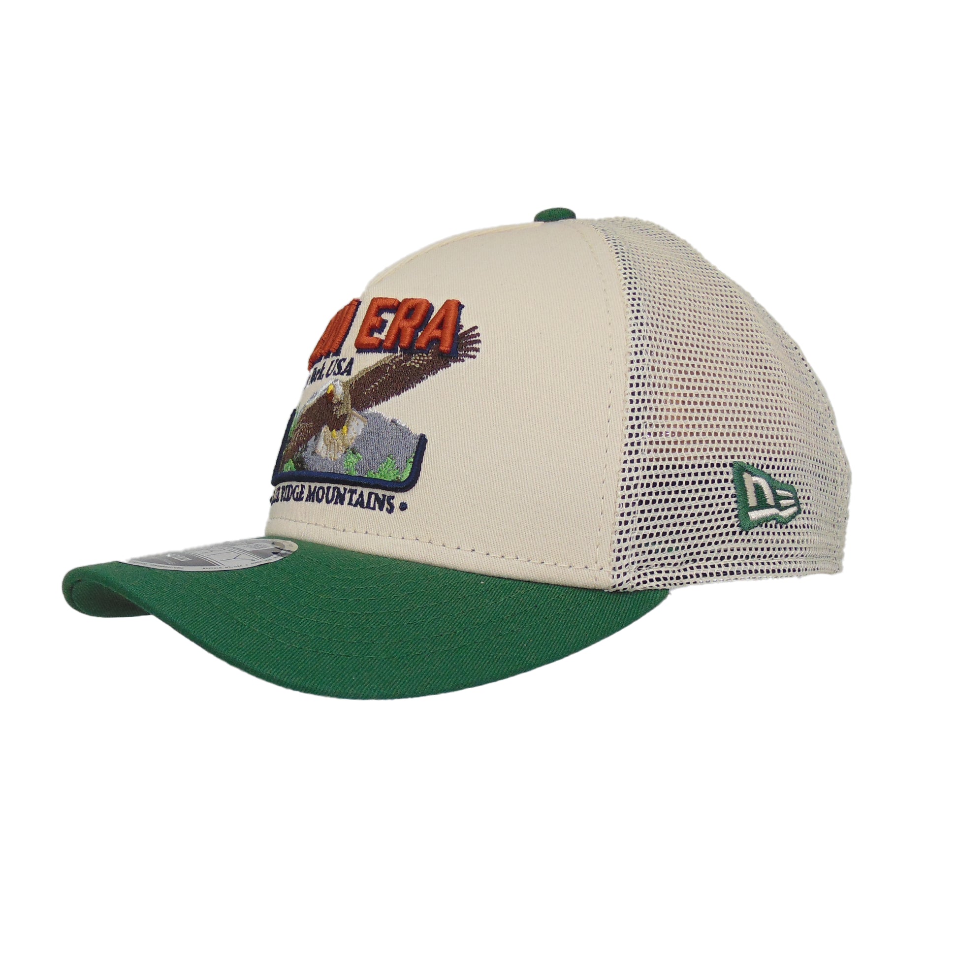 New Era 9FORTY M-Crown Graphic Eagle Trucker Cap Stone Green