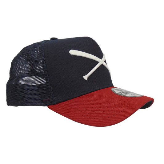 JustFitteds Crossed Bats Logo New Era 9FORTY AF Trucker Cap NCR