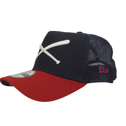 JustFitteds Crossed Bats Logo New Era 9FORTY AF Trucker Cap NCR