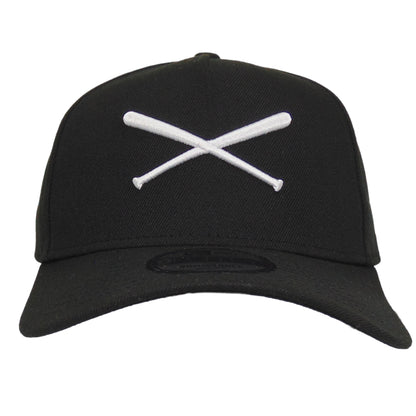 JustFitteds Crossed Bats Logo New Era 9FORTY AF Cap Black