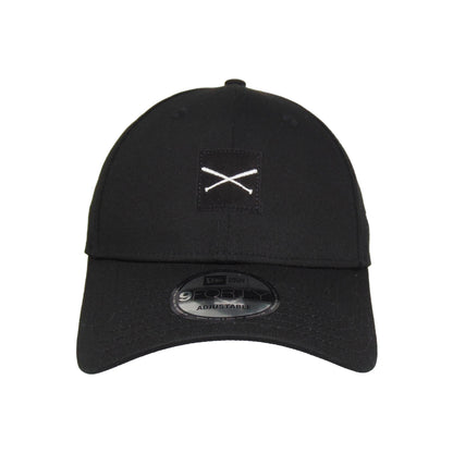 JustFitteds Crossed Bats Patch Logo New Era 9FORTY Cap BLK black Front View