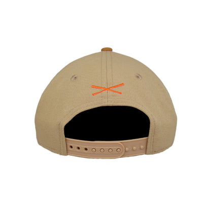 JustFitteds Crossed Bats Logo New Era 9FORTY AF Cap Camel beige
wheat
tan Back View