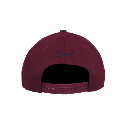 JustFitteds Crossed Bats Logo New Era 9FORTY AF Cap Maroon maroon
stone
brown Back View