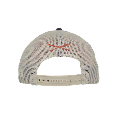 JustFitteds Crossed Bats Logo New Era 9FORTY AF Trucker Cap OSN stone
burnt orange
navy Back View