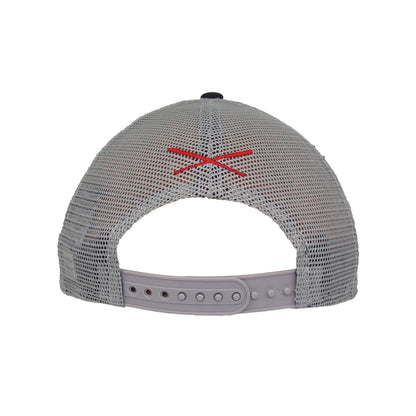 Justfitteds Crossed Bats Logo New Era 9FORTY AF Trucker Cap GNR grey
navy Back View