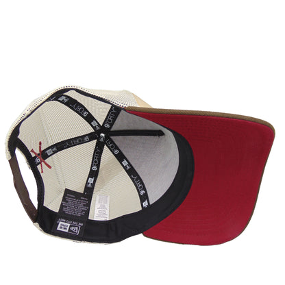 JustFitteds Crossed Bats Logo New Era 9FORTY AF Trucker Cap CBSR wheat
stone
brown Undervisor View