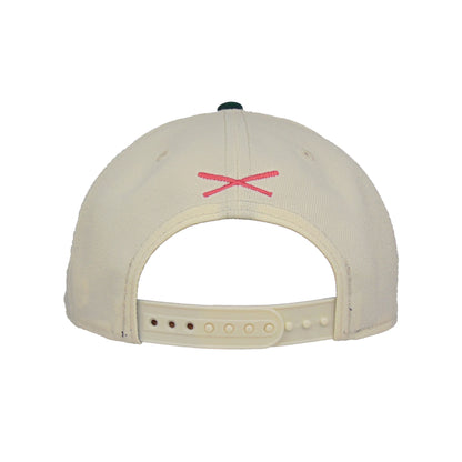 JustFitteds Crossed Bats Logo New Era 9FORTY AF Cap Chrome Green chrome
dark green Back View