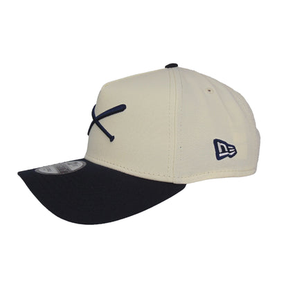 JustFitteds Crossed Bats Logo New Era 9FORTY AF Cap Chrome NVY chrome
navy Side View