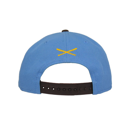 JustFitteds Crossed Bats Logo New Era 9FORTY AF Cap Sky White brown white
sky blue
brown Back View