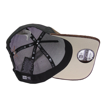 Justfitteds Crossed Bats Logo New Era 9FORTY AF Trucker Cap Brown Cord brown
black  Undervisor View