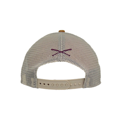 Justfitteds Crossed Bats Logo New Era 9FORTY AF Trucker Cap Pink Wheat Cord pink
stone
wheat Back View