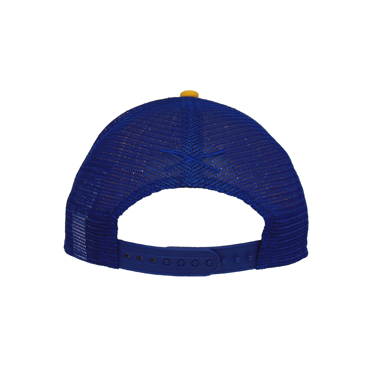Justfitteds Crossed Bats Logo New Era 9FORTY AF Trucker Cap WHT BLU YLW
