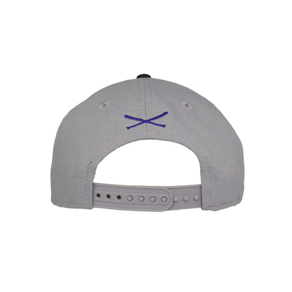 JustFitteds Crossed Bats Logo New Era 9FORTY AF Cap Gray BLK grey
black  Back View