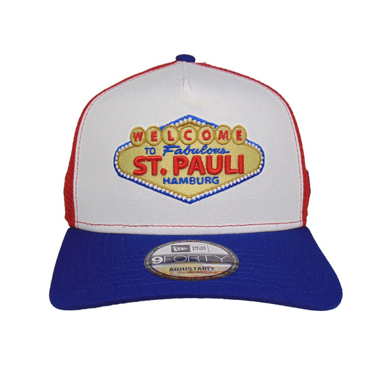 Justfitteds "Welcome to St. Pauli" New Era 9FORTY AF Trucker Cap RWB
