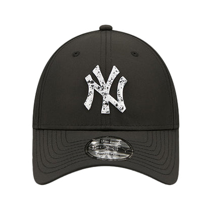 New York Yankees 9FORTY New Era Cap blk wht speckled black Front View
