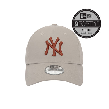 KIDS New York Yankees New Era 9FORTY Strap back Cap Stone stone Front View