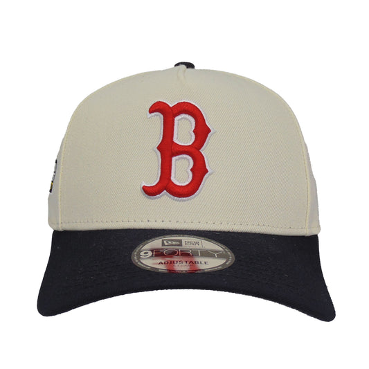 Boston Red Sox Custom New Era 9FORTY AF Cap Chrome Navy WS07