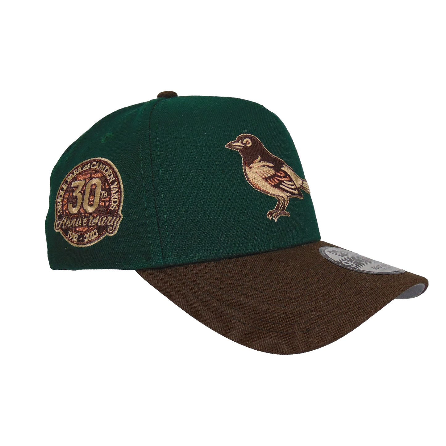 Baltimore Orioles Custom New Era 9FORTY AF Cap Green Brown 30th Anni.