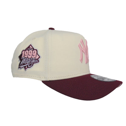 New York Yankees Custom 9FORTY AF New Era Cap Chrome Maroon WS 99