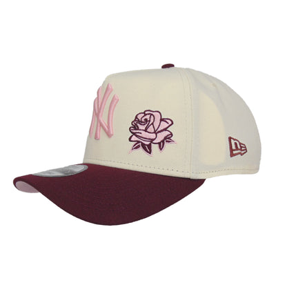 New York Yankees Custom 9FORTY AF New Era Cap Chrome Maroon WS 99
