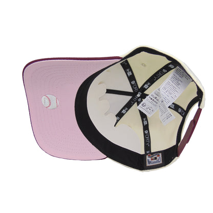 New York Yankees Custom 9FORTY AF New Era Cap Chrome Maroon WS 99