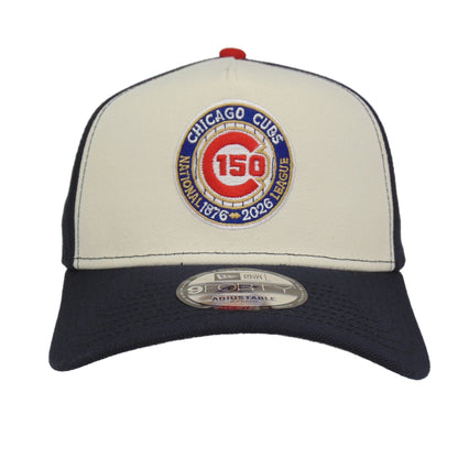 Chicago Cubs Custom 9FORTY AF New Era Cap Chrome Navy