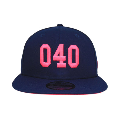 JustFitteds 040 9FIFTY New Era Cap Oceanside Navy Pink navy Front View