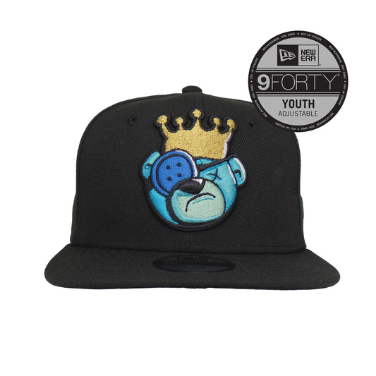 YOUTH JustFitteds Berlin Bear 9FIFTY New Era Snapback Cap BLK BLU