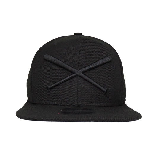 Justfitteds Crossed Bats 9FIFTY New Era Cap Snapback Blackout