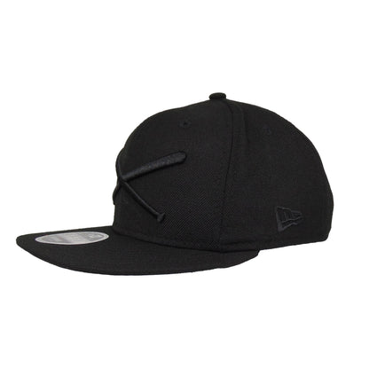 Justfitteds Crossed Bats 9FIFTY New Era Cap Snapback Blackout black Side View