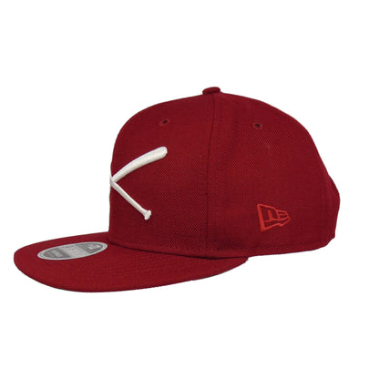 Justfitteds Crossed Bats 9FIFTY New Era Cap Snapback Cardinal Red dark red Side View