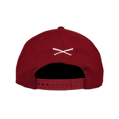 Justfitteds Crossed Bats 9FIFTY New Era Cap Snapback Cardinal Red dark red Back View