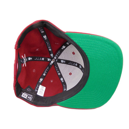 Justfitteds Crossed Bats 9FIFTY New Era Cap Snapback Cardinal Red dark red Undervisor View