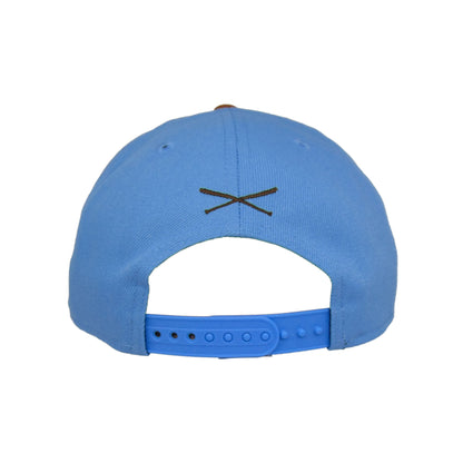 Justfitteds Crossed Bats New Era 9FIFTY Snapback Cap Sky Peanut sky blue
peanut
dark brown Back View