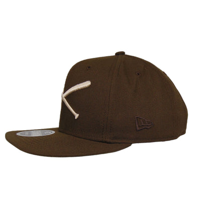 Justfitteds Crossed Bats 9FIFTY New Era Cap Snapback Brown brown Side View