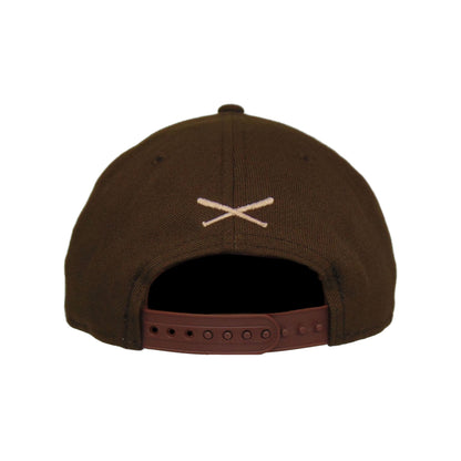 Justfitteds Crossed Bats 9FIFTY New Era Cap Snapback Brown brown Back View