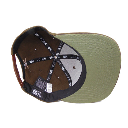 Justfitteds Crossed Bats 9FIFTY New Era Cap Snapback Brown brown Undervisor View