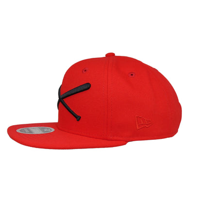 Justfitteds Crossed Bats New Era 9FIFTY Snapback Cap red red
black  Side View