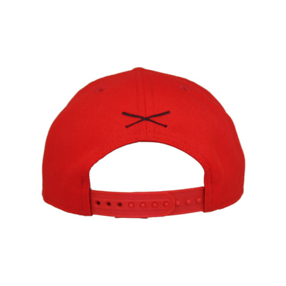 Justfitteds Crossed Bats New Era 9FIFTY Snapback Cap red red
black  Back View