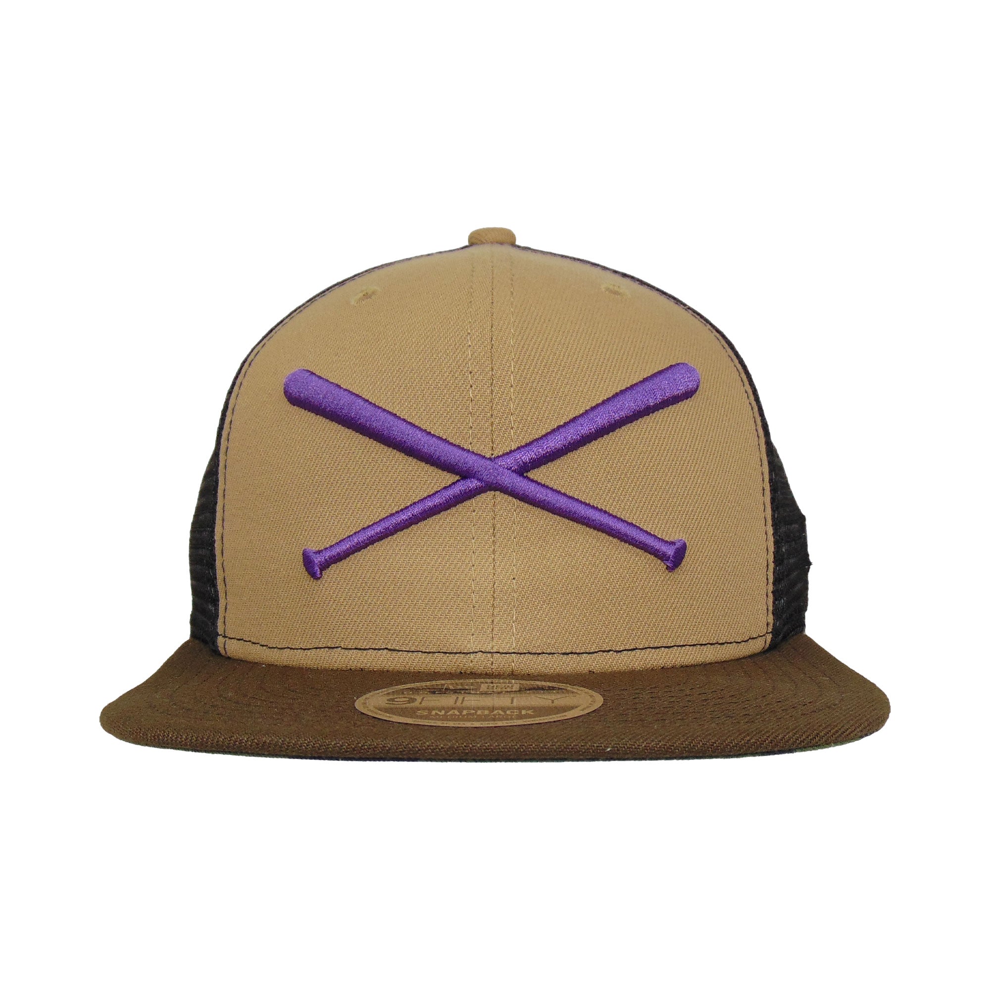 Justfitteds Crossed Bats 9FIFTY New Era Cap Trucker Brown – JustFitteds