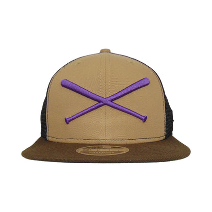 Justfitteds Crossed Bats 9FIFTY New Era Cap Trucker Brown beige
black 
Woodland Camo Front View