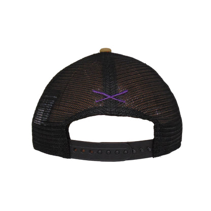 Justfitteds Crossed Bats 9FIFTY New Era Cap Trucker Brown beige
black 
Woodland Camo Back View