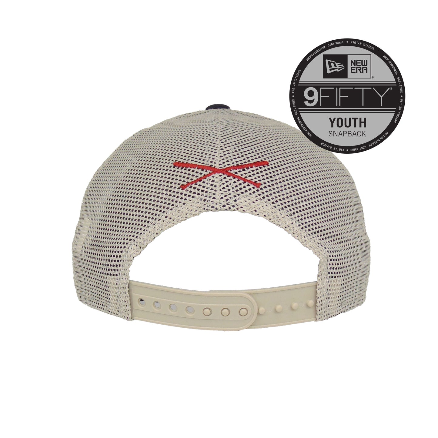 YOUTH Justfitteds Crossed Bats 9FIFTY New Era Cap Trucker Stone